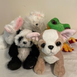 Ganz Webkinz Bundle of 5 Plush - Yorkie, Panda, Tree Frog, Rabbit, Chihuahua